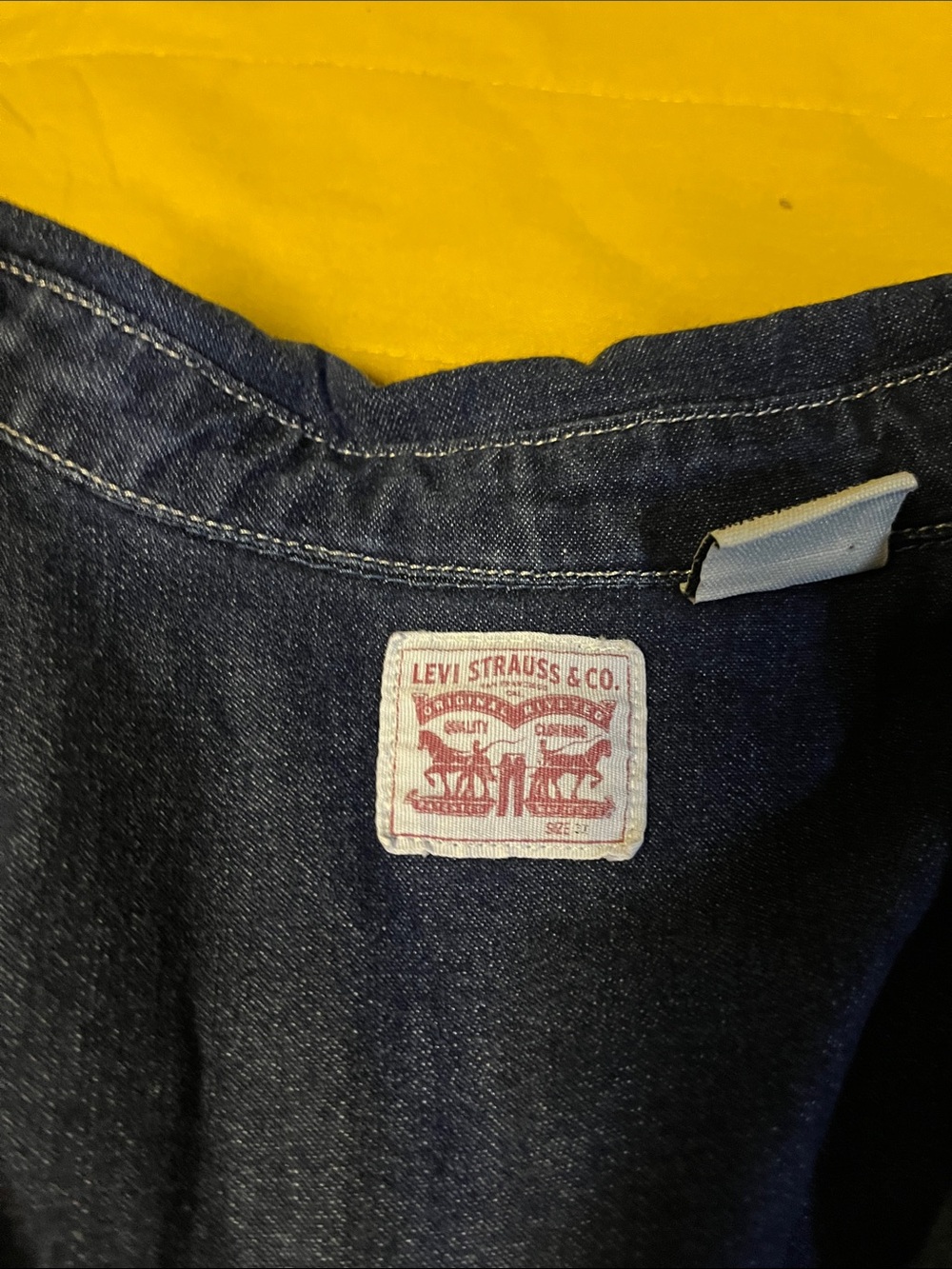 Levi's women’s cowgirl pearl snap Indigo Blue Denim shirt